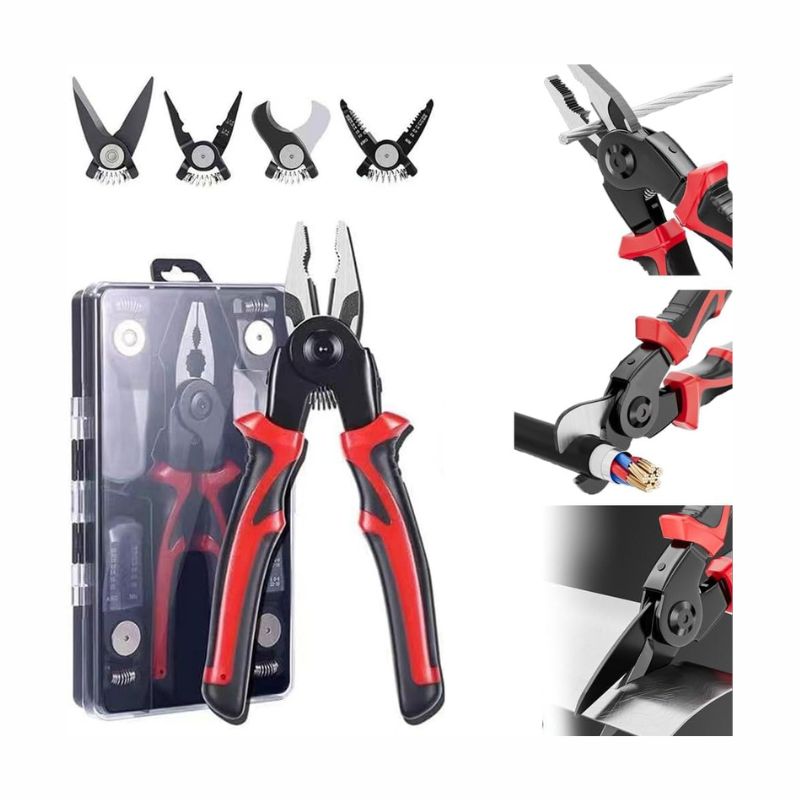 5-In-1 Multifunctional Wire Stripper Combination Interchangeable Pliers Kit Wire Stripper and Cutter Pliers Tools For Electricians